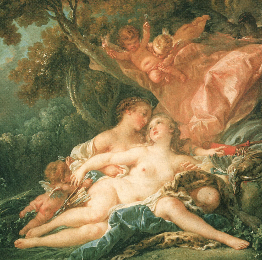 Jupiter In The Guise Of Diana Seducing Callisto (detail) by Francois Boucher